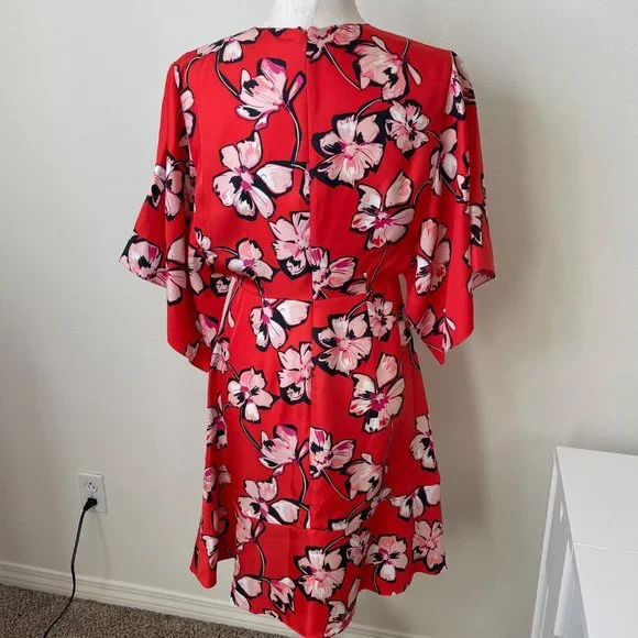 Lewit Silk Floral Deep V Midi Dress - Picture 11 of 14